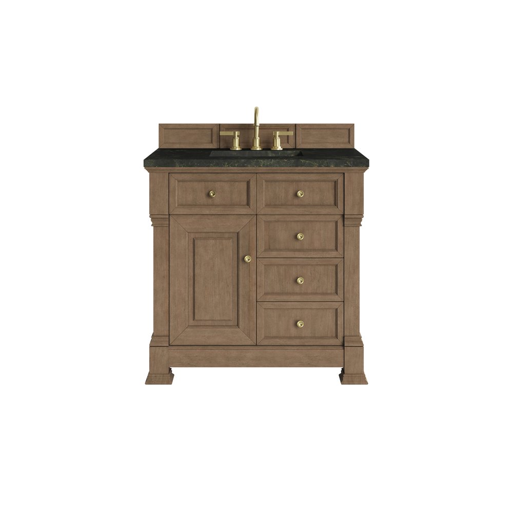 James Martin - Brookfield 36" Single Vanity, Pecan, w/ 3 CM Phantome Eclos Top - 547-V36-PCN-3PHT view 1