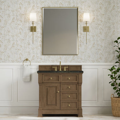 James Martin - Brookfield 36" Single Vanity, Pecan, w/ 3 CM Phantome Eclos Top - 547-V36-PCN-3PHT view 3