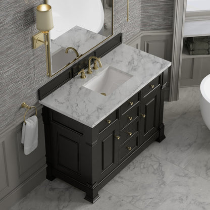James Martin - Brookfield 48" Single Vanity, Black Onyx w/3 CM Carrara White Marble Top - 547-V48-BKO-3CAR view 7