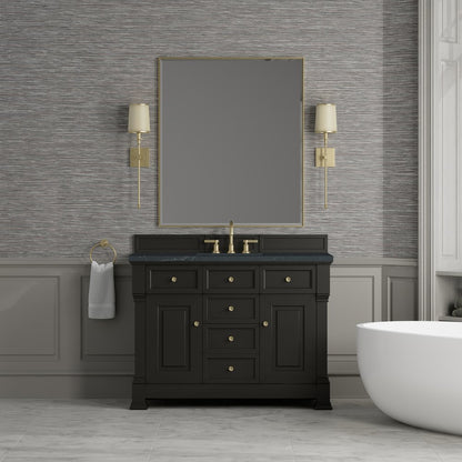 James Martin - Brookfield 48" Single Vanity, Black Onyx w/3 CM Charcoal Soapstone Silestone Top - 547-V48-BKO-3CSP view 3