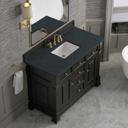 James Martin - Brookfield 48" Single Vanity, Black Onyx w/3 CM Charcoal Soapstone Silestone Top - 547-V48-BKO-3CSP view 7