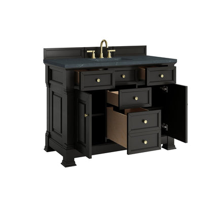 James Martin - Brookfield 48" Single Vanity, Black Onyx w/3 CM Charcoal Soapstone Silestone Top - 547-V48-BKO-3CSP view 8
