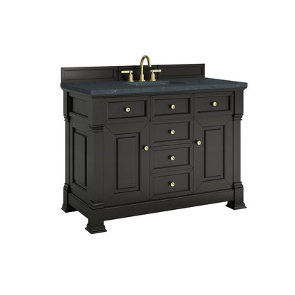 James Martin - Brookfield 48" Single Vanity, Black Onyx w/3 CM Charcoal Soapstone Silestone Top - 547-V48-BKO-3CSP view 10