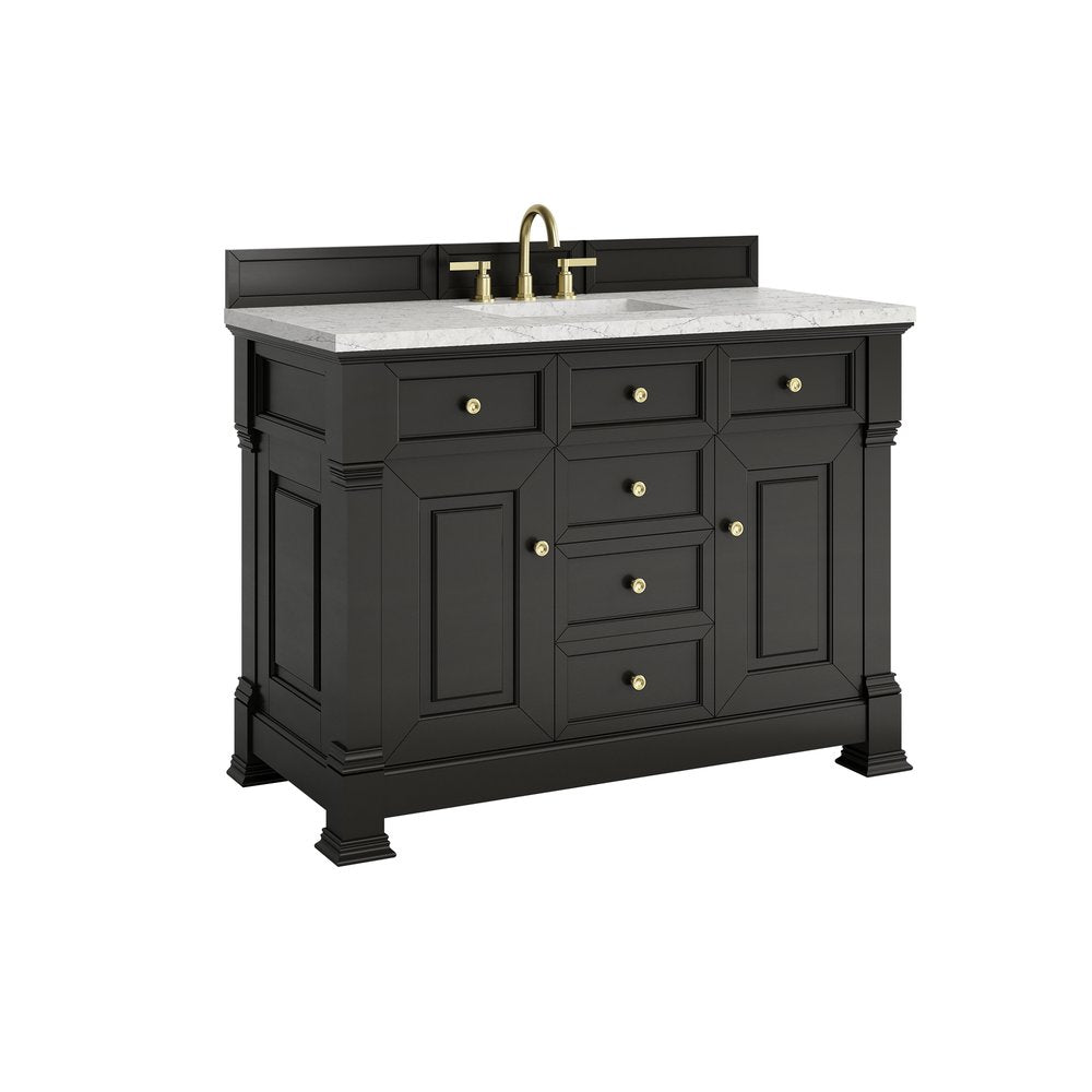 James Martin - Brookfield 48" Single Vanity, Black Onyx w/ 3 CM Eternal Jasmine Pearl Silestone Top - 547-V48-BKO-3EJP view 10
