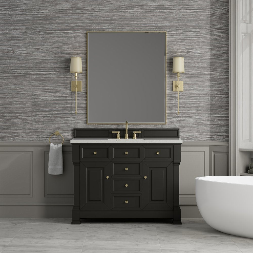 James Martin - Brookfield 48" Single Vanity, Black Onyx w/ 3 CM Lime Delight Silestone Top - 547-V48-BKO-3LDL view 3