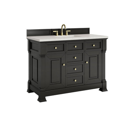 James Martin - Brookfield 48" Single Vanity, Black Onyx w/ 3 CM Lime Delight Silestone Top - 547-V48-BKO-3LDL view 10