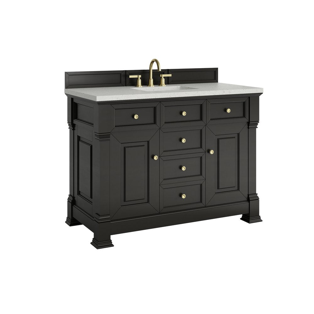 James Martin - Brookfield 48" Single Vanity, Black Onyx w/ 3 CM Lime Delight Silestone Top - 547-V48-BKO-3LDL view 11