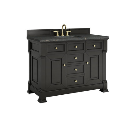James Martin - Brookfield 48" Single Vanity, Black Onyx w/ 3 CM Parisien Bleu Silestone Top - 547-V48-BKO-3PBL view 11