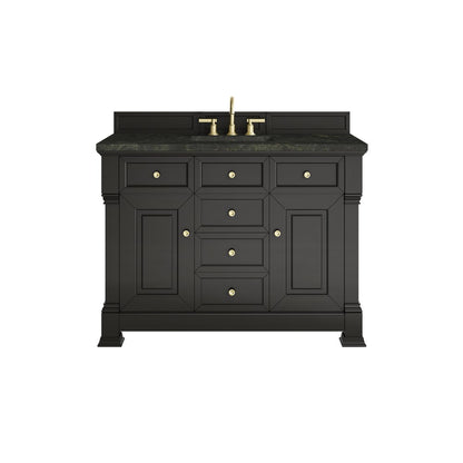 James Martin - Brookfield 48" Single Vanity, Black Onyx, w/ 3 CM Phantome Eclos Top - 547-V48-BKO-3PHT view 1