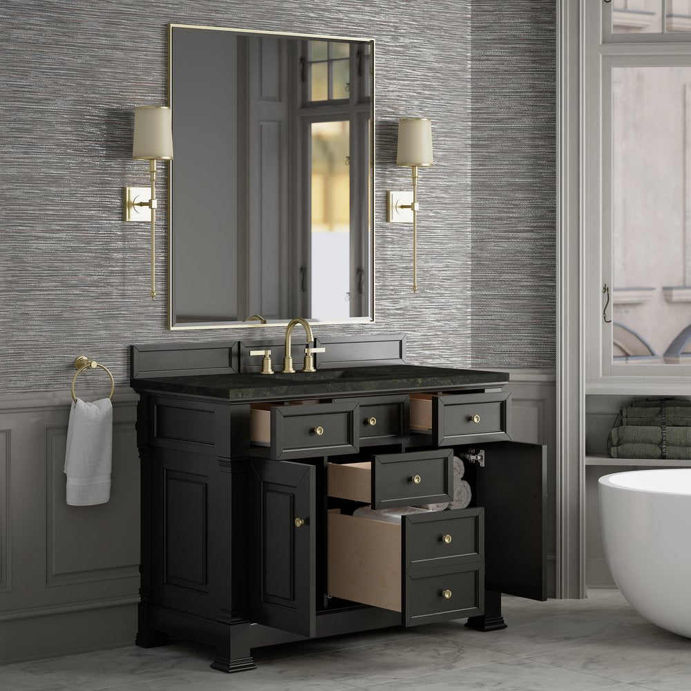James Martin - Brookfield 48" Single Vanity, Black Onyx, w/ 3 CM Phantome Eclos Top - 547-V48-BKO-3PHT view 5