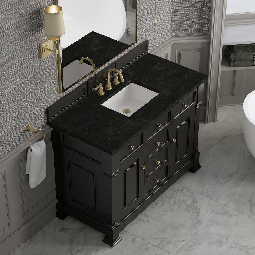 James Martin - Brookfield 48" Single Vanity, Black Onyx, w/ 3 CM Phantome Eclos Top - 547-V48-BKO-3PHT view 7