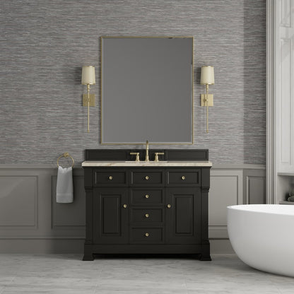 James Martin - Brookfield 48" Single Vanity, Black Onyx, w/ 3 CM Tajnar Eclos Top - 547-V48-BKO-3TJR view 3