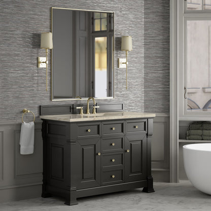 James Martin - Brookfield 48" Single Vanity, Black Onyx, w/ 3 CM Tajnar Eclos Top - 547-V48-BKO-3TJR view 4