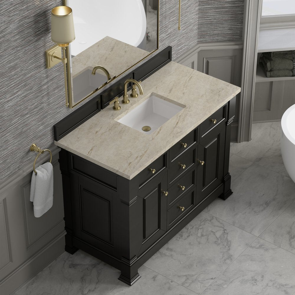 James Martin - Brookfield 48" Single Vanity, Black Onyx, w/ 3 CM Tajnar Eclos Top - 547-V48-BKO-3TJR view 7