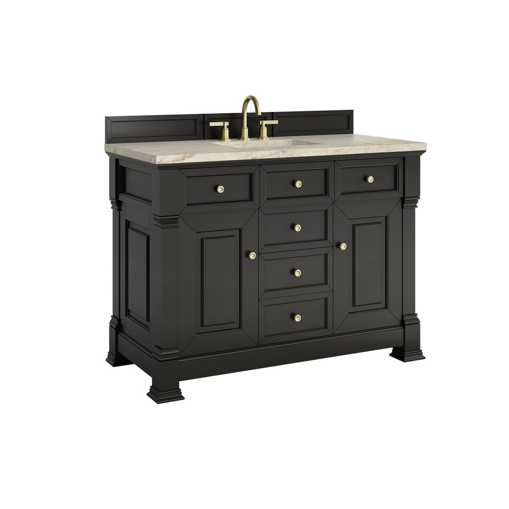 James Martin - Brookfield 48" Single Vanity, Black Onyx, w/ 3 CM Tajnar Eclos Top - 547-V48-BKO-3TJR view 9