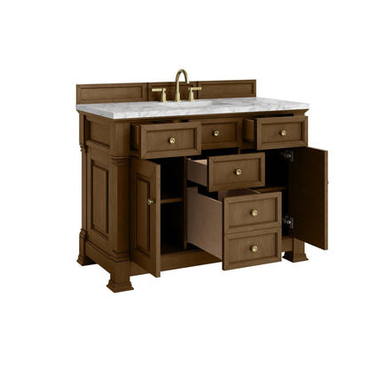 James Martin - Brookfield 48" Single Vanity, Honey Oak w/3 CM Carrara White Marble Top - 547-V48-HNO-3CAR view 8