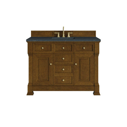 James Martin - Brookfield 48" Single Vanity, Honey Oak w/ 3 CM Charcoal Soapstone Silestone Top - 547-V48-HNO-3CSP view 1