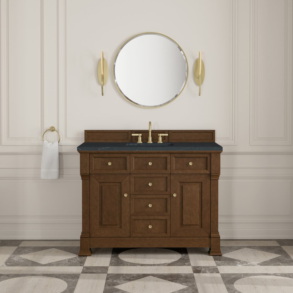 James Martin - Brookfield 48" Single Vanity, Honey Oak w/ 3 CM Charcoal Soapstone Silestone Top - 547-V48-HNO-3CSP view 3