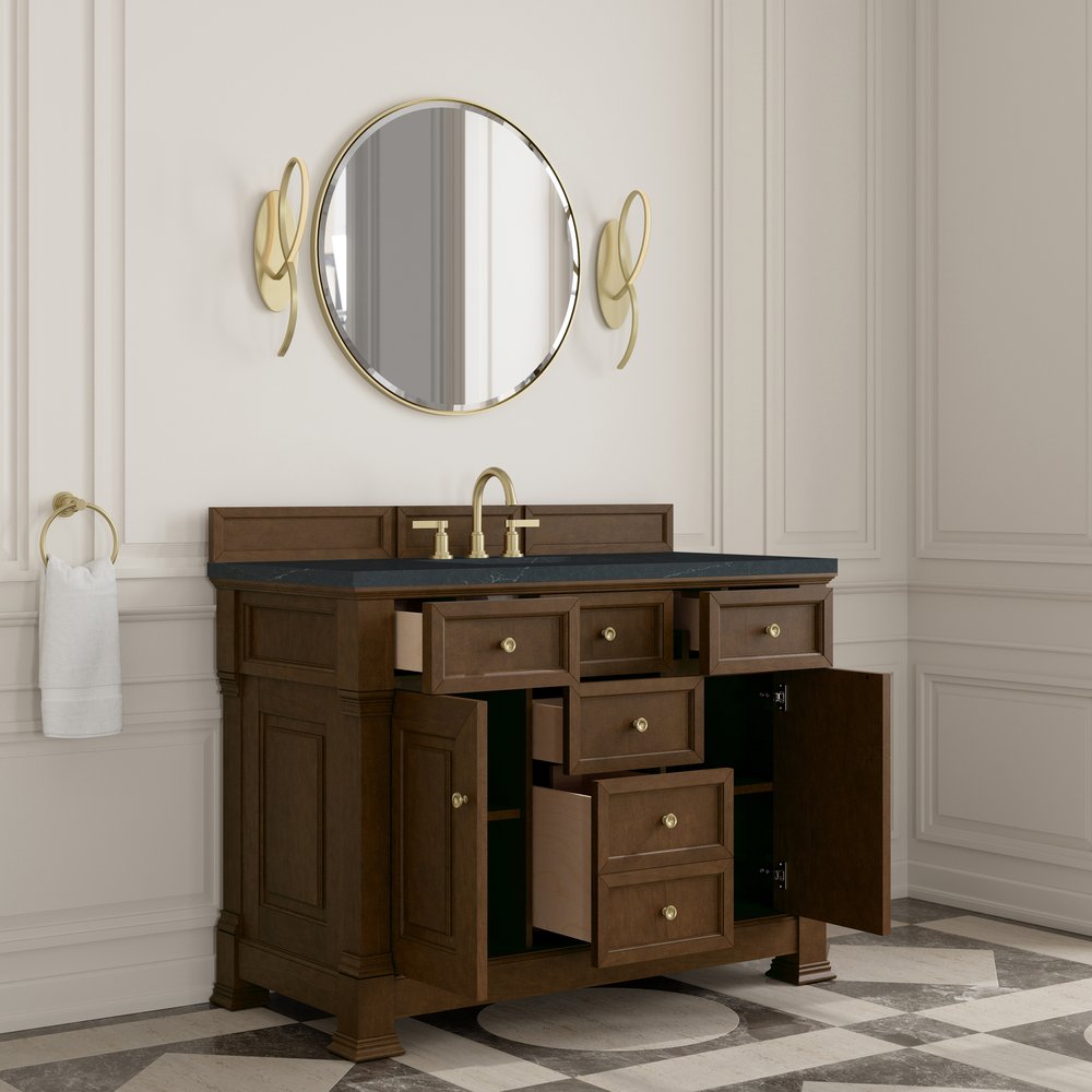 James Martin - Brookfield 48" Single Vanity, Honey Oak w/ 3 CM Charcoal Soapstone Silestone Top - 547-V48-HNO-3CSP view 5