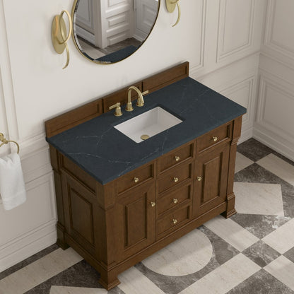 James Martin - Brookfield 48" Single Vanity, Honey Oak w/ 3 CM Charcoal Soapstone Silestone Top - 547-V48-HNO-3CSP view 7