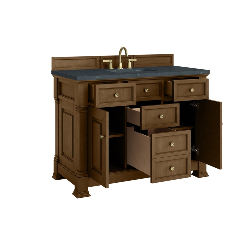 James Martin - Brookfield 48" Single Vanity, Honey Oak w/ 3 CM Charcoal Soapstone Silestone Top - 547-V48-HNO-3CSP view 8