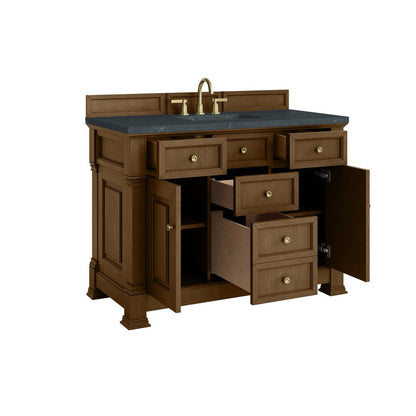 James Martin - Brookfield 48" Single Vanity, Honey Oak w/ 3 CM Charcoal Soapstone Silestone Top - 547-V48-HNO-3CSP view 8