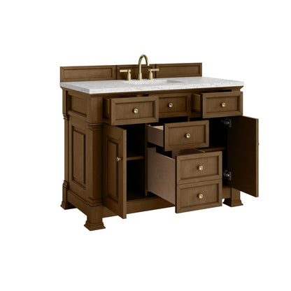 James Martin - Brookfield 48" Single Vanity, Honey Oak w/ 3 CM Eternal Jasmine Pearl Silestone Top - 547-V48-HNO-3EJP view 8