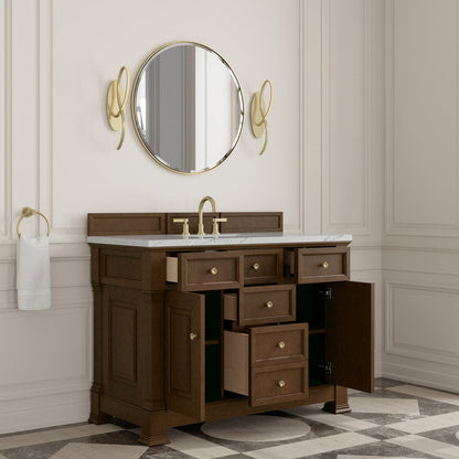 James Martin - Brookfield 48" Single Vanity, Honey Oak w/ 3 CM Ethereal Noctis Silestone Top - 547-V48-HNO-3ENC view 5
