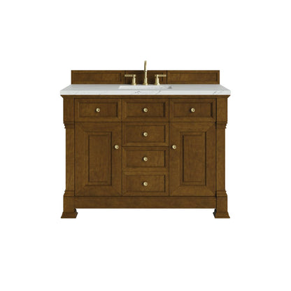 James Martin - Brookfield 48" Single Vanity, Honey Oak w/ 3 CM Ethereal Noctis Silestone Top w/ FreePower Wireless Charger - 547-V48-HNO-FENC view 1