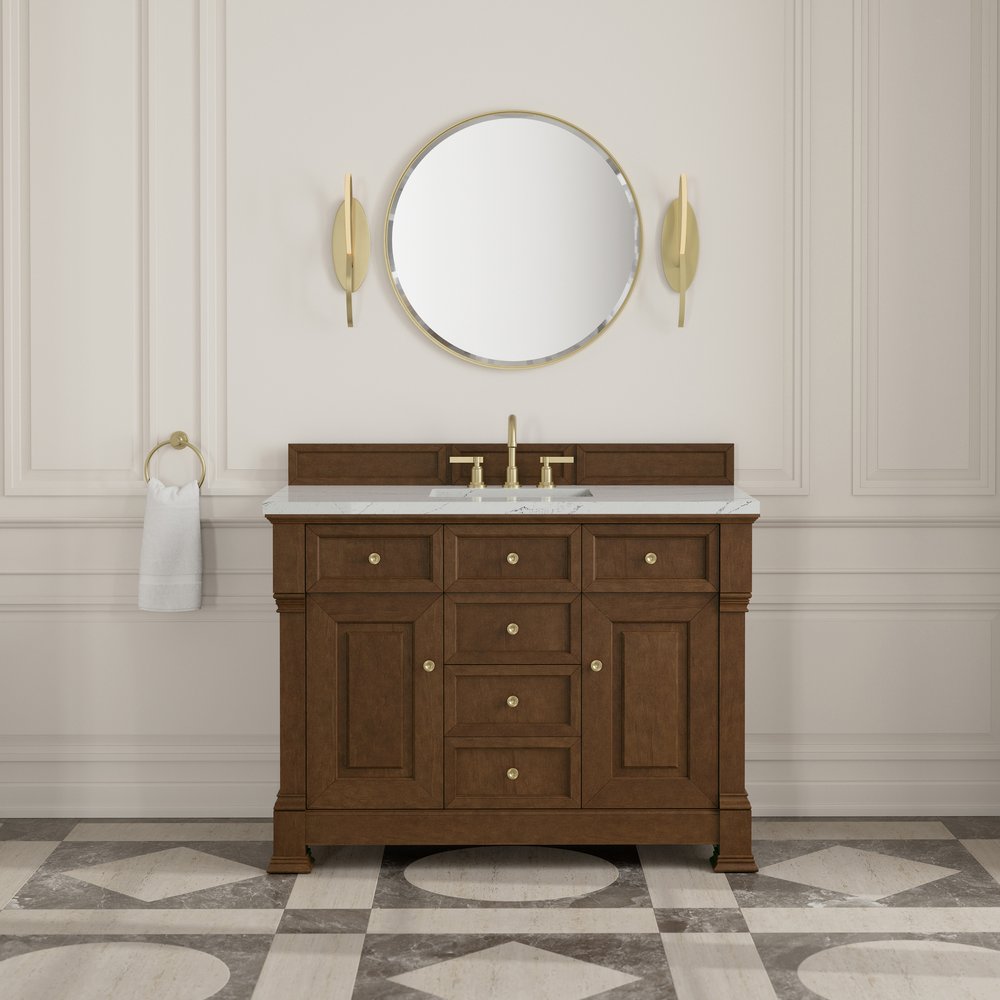 James Martin - Brookfield 48" Single Vanity, Honey Oak w/ 3 CM Ethereal Noctis Silestone Top w/ FreePower Wireless Charger - 547-V48-HNO-FENC view 4
