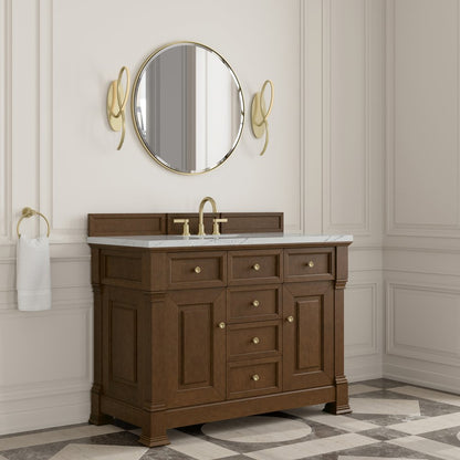 James Martin - Brookfield 48" Single Vanity, Honey Oak w/ 3 CM Ethereal Noctis Silestone Top w/ FreePower Wireless Charger - 547-V48-HNO-FENC view 5