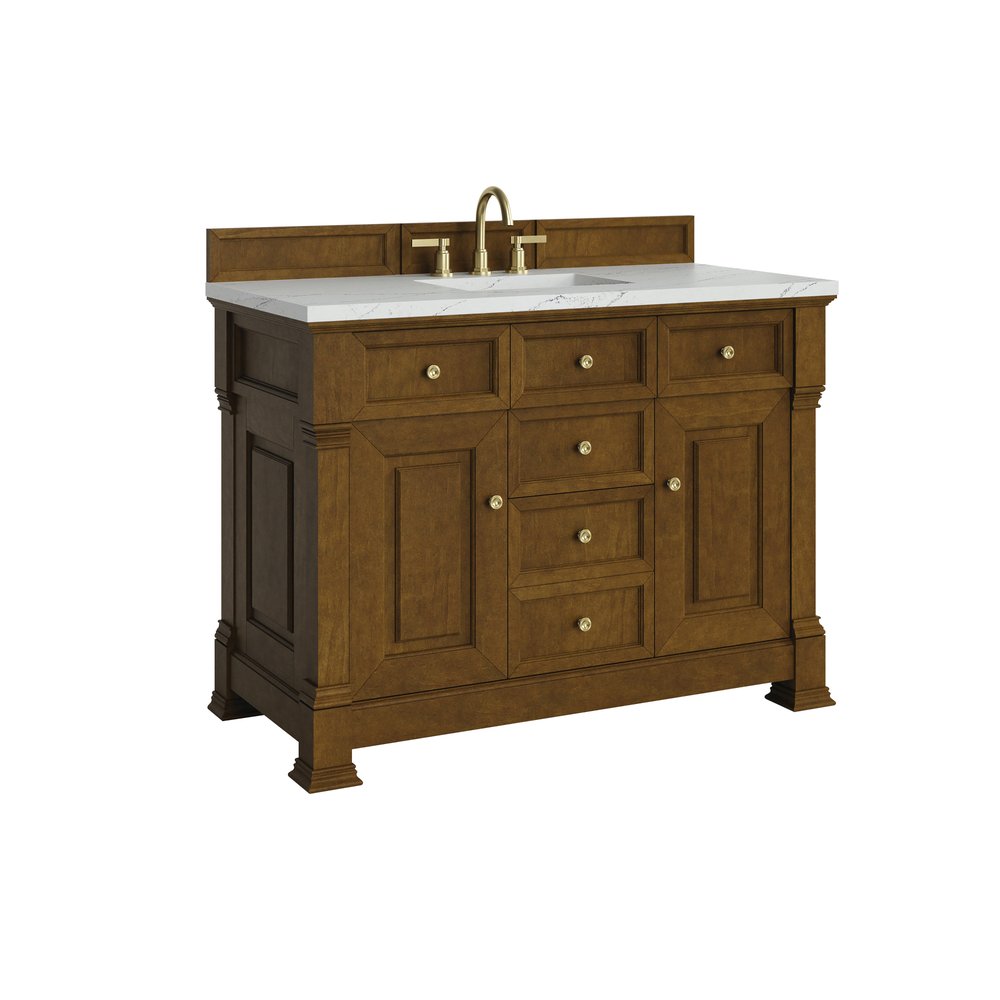 James Martin - Brookfield 48" Single Vanity, Honey Oak w/ 3 CM Ethereal Noctis Silestone Top w/ FreePower Wireless Charger - 547-V48-HNO-FENC view 11