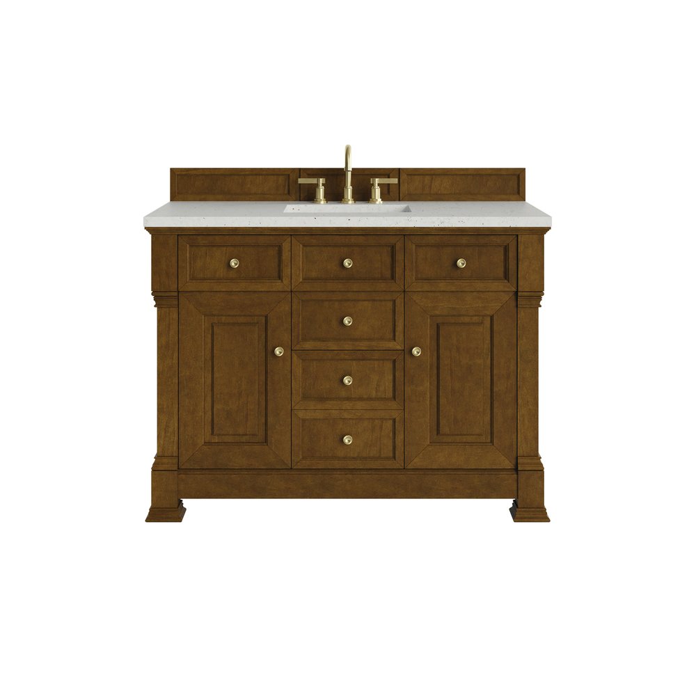 James Martin - Brookfield 48" Single Vanity, Honey Oak w/ 3 CM Lime Delight Silestone Top - 547-V48-HNO-3LDL view 1
