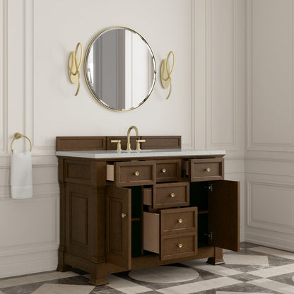 James Martin - Brookfield 48" Single Vanity, Honey Oak w/ 3 CM Lime Delight Silestone Top - 547-V48-HNO-3LDL view 5