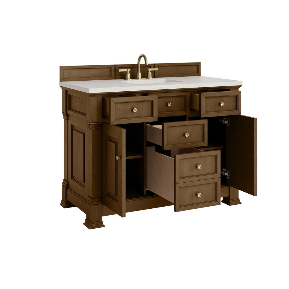 James Martin - Brookfield 48" Single Vanity, Honey Oak w/ 3 CM Lime Delight Silestone Top - 547-V48-HNO-3LDL view 8