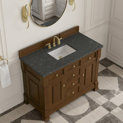 James Martin - Brookfield 48" Single Vanity, Honey Oak w/ 3 CM Parisien Bleu Silestone Top - 547-V48-HNO-3PBL view 7