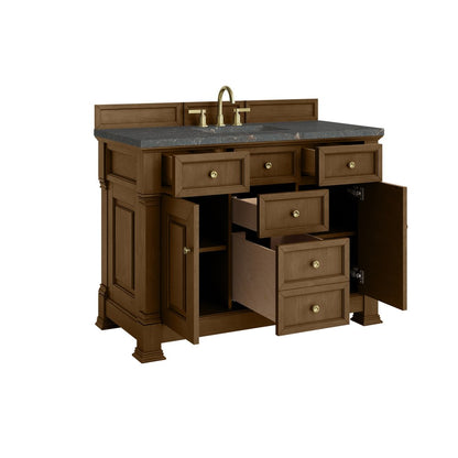 James Martin - Brookfield 48" Single Vanity, Honey Oak w/ 3 CM Parisien Bleu Silestone Top w/ FreePower Wireless Charger - 547-V48-HNO-FPBL view 8