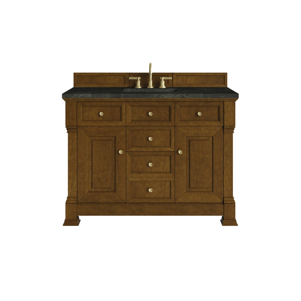 James Martin - Brookfield 48" Single Vanity, Honey Oak, w/ 3 CM Phantome Eclos Top - 547-V48-HNO-3PHT view 1