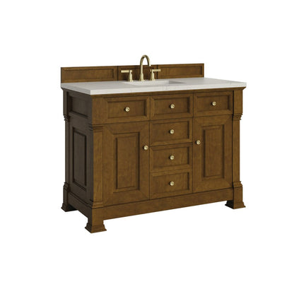 James Martin - Brookfield 48" Single Vanity, Honey Oak, w/ 3 CM Siberian Silestone Top - 547-V48-HNO-3SFR view 9