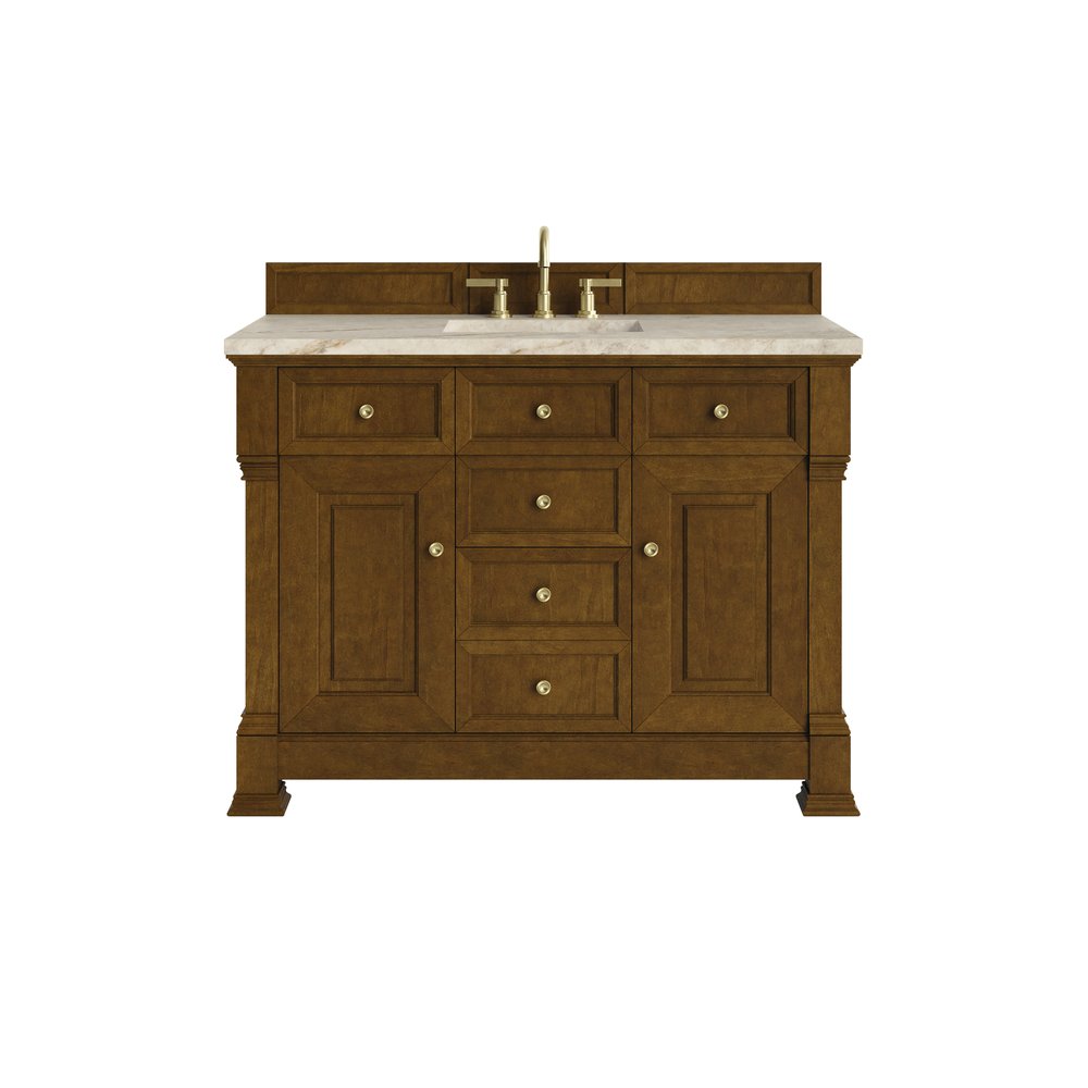 James Martin - Brookfield 48" Single Vanity, Honey Oak, w/ 3 CM Tajnar Eclos Top - 547-V48-HNO-3TJR view 1