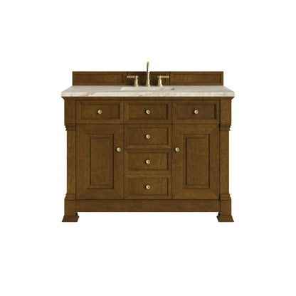 James Martin - Brookfield 48" Single Vanity, Honey Oak, w/ 3 CM Tajnar Eclos Top - 547-V48-HNO-3TJR view 1