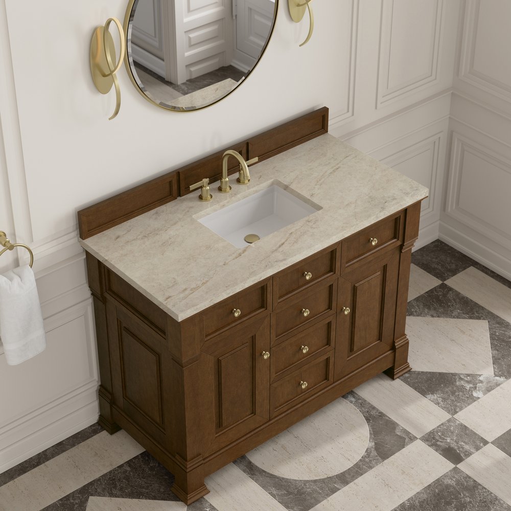 James Martin - Brookfield 48" Single Vanity, Honey Oak, w/ 3 CM Tajnar Eclos Top - 547-V48-HNO-3TJR view 7