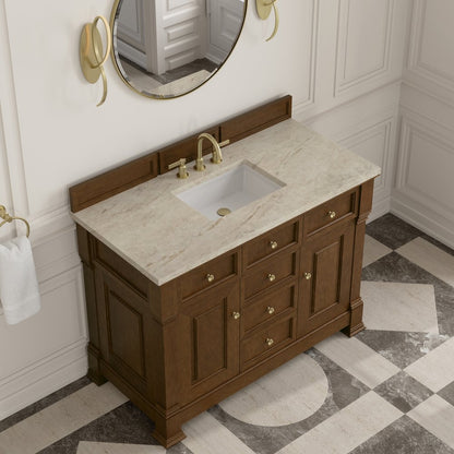 James Martin - Brookfield 48" Single Vanity, Honey Oak, w/ 3 CM Tajnar Eclos Top - 547-V48-HNO-3TJR view 7