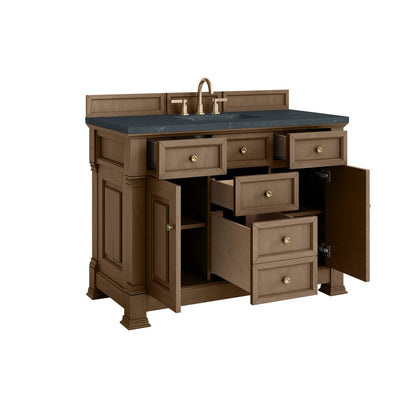 James Martin - Brookfield 48" Single Vanity, Pecan w/3 CM Charcoal Soapstone Silestone Top - 547-V48-PCN-3CSP view 8