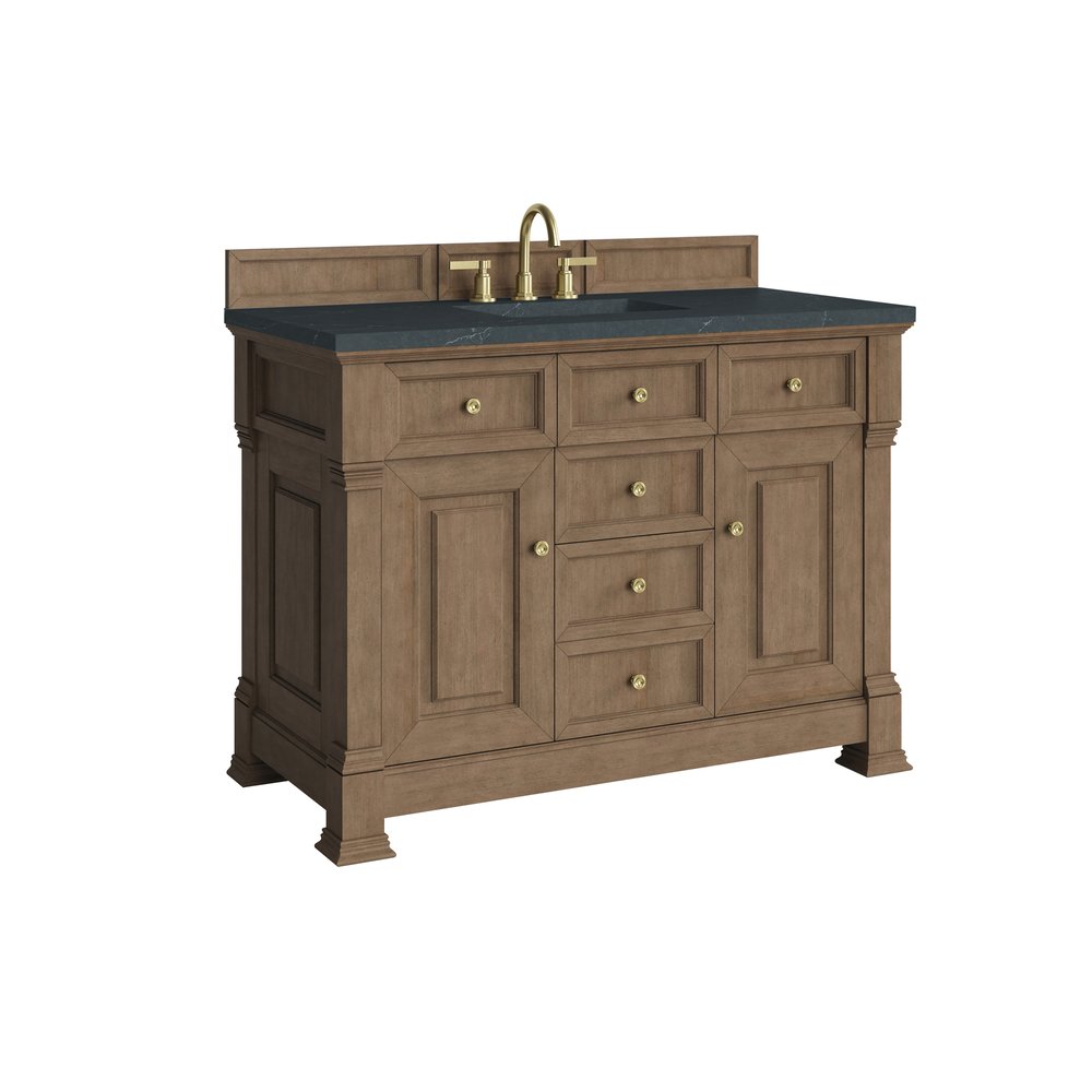 James Martin - Brookfield 48" Single Vanity, Pecan w/3 CM Charcoal Soapstone Silestone Top - 547-V48-PCN-3CSP view 10