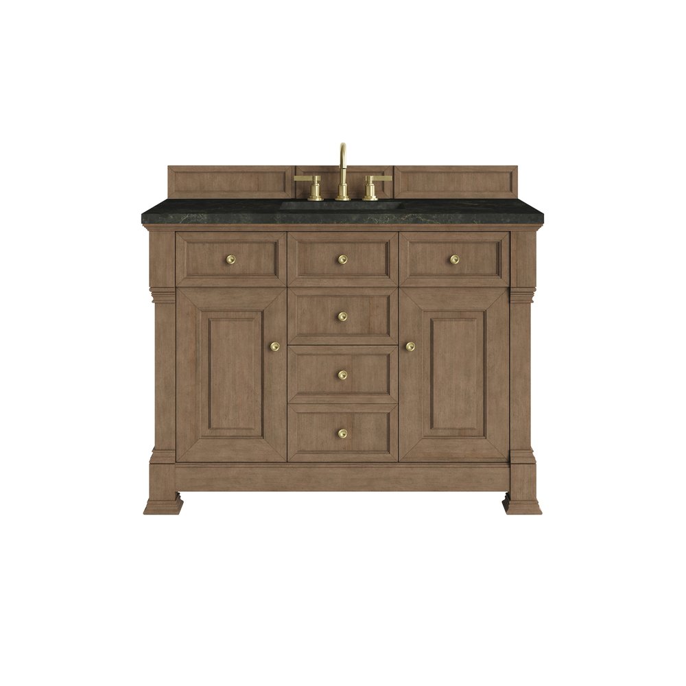 James Martin - Brookfield 48" Single Vanity, Pecan, w/ 3 CM Phantome Eclos Top - 547-V48-PCN-3PHT view 1