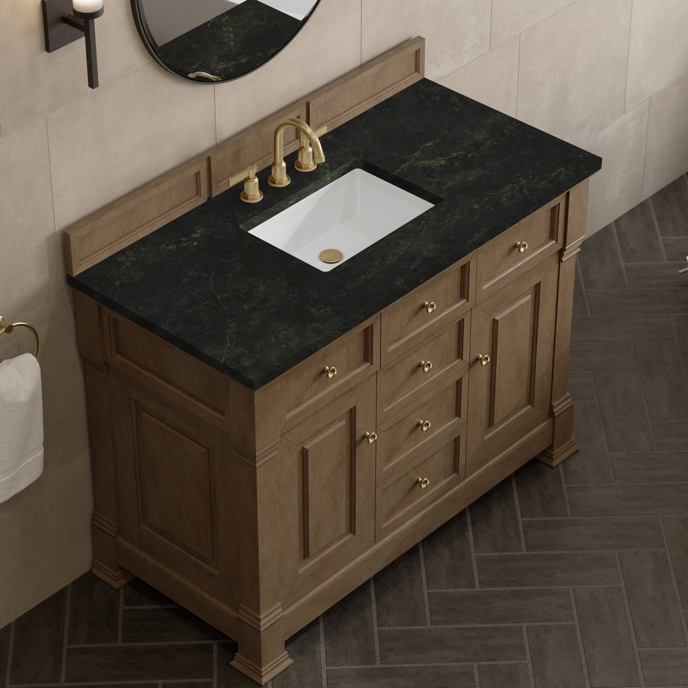 James Martin - Brookfield 48" Single Vanity, Pecan, w/ 3 CM Phantome Eclos Top - 547-V48-PCN-3PHT view 7