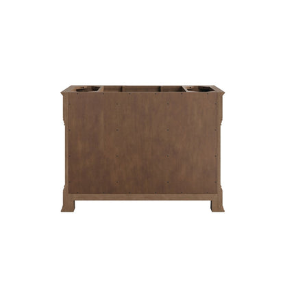 James Martin - Brookfield 48" Single Vanity, Pecan w/ Single Hole 3CM White Zeus Silestone  Top & Backsplash - 547-V48-PCN-1WZ view 8