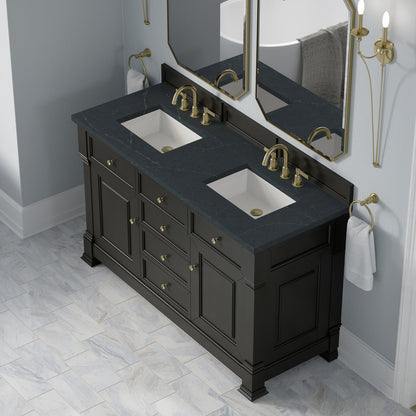 James Martin - Brookfield 60" Double Vanity, Black Onyx w/3 CM Charcoal Soapstone Silestone Top - 547-V60D-BKO-3CSP view 7