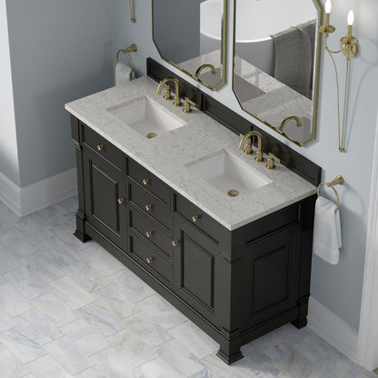 James Martin - Brookfield 60" Double Vanity, Black Onyx w/3 CM Eternal Jasmine Pearl Silestone Top w/FreePower Wireless Charger - 547-V60D-BKO-FEJP view 9